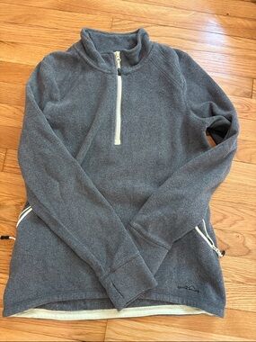 Eddie Bauer Women’s Gray Quarter-Zip Fleece Pullover
